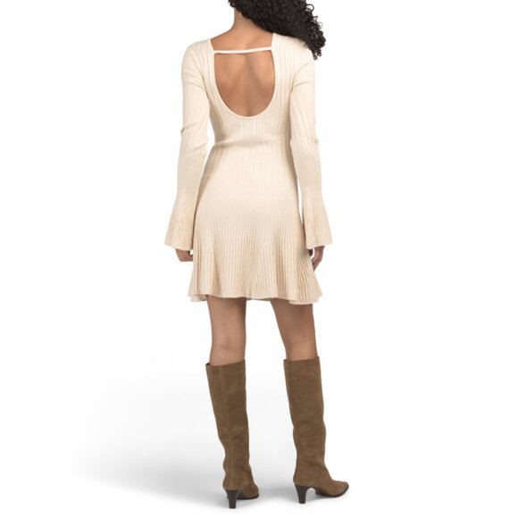 JACQUIE THE LABEL Ivory Meline Ribbed Mini Dress - Picture 2 of 2